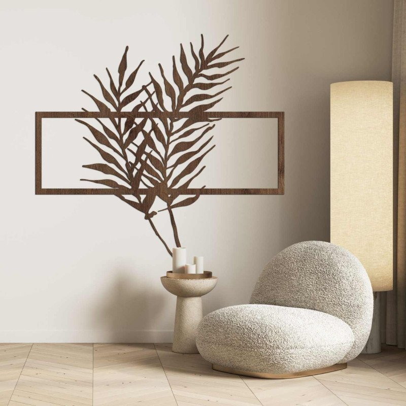 Decorațiune elegantă de perete cu frunze de palmier tropical