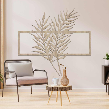 Decorațiune elegantă de perete cu frunze de palmier tropical