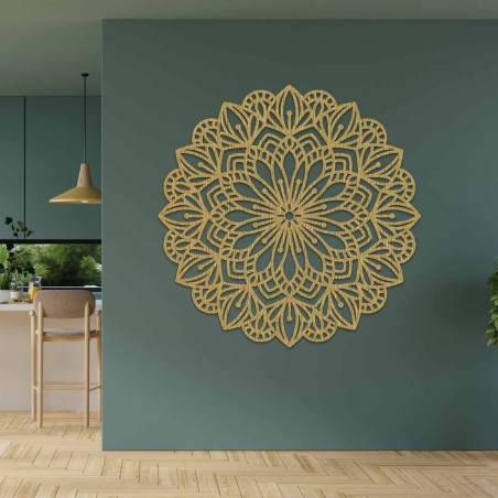 Mandala elegantă din lemn ca decor pentru un interior modern
