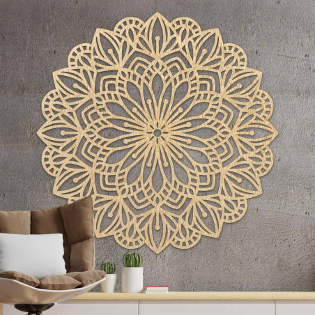 Mandala elegantă din lemn ca decor pentru un interior modern