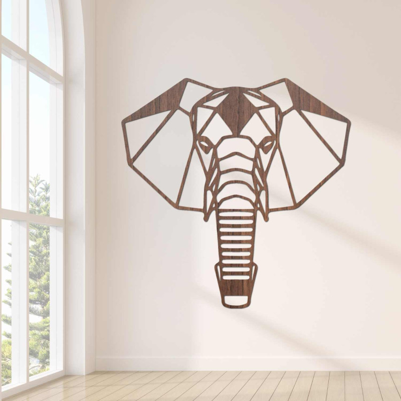 Decorațiune murală modernă cu motiv de elefant pentru un interior elegant