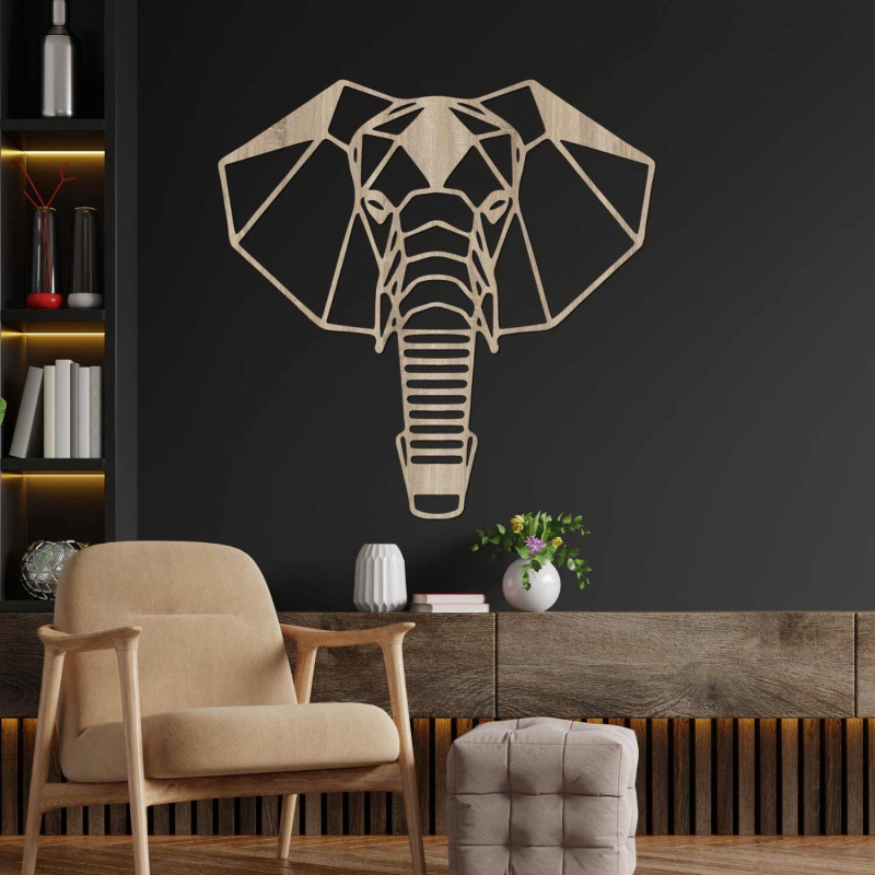 Decorațiune murală modernă cu motiv de elefant pentru un interior elegant