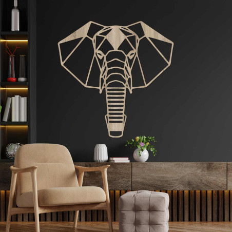 Decorațiune murală modernă cu motiv de elefant pentru un interior elegant