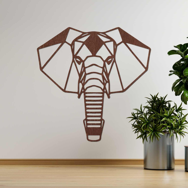 Decorațiune murală modernă cu motiv de elefant pentru un interior elegant