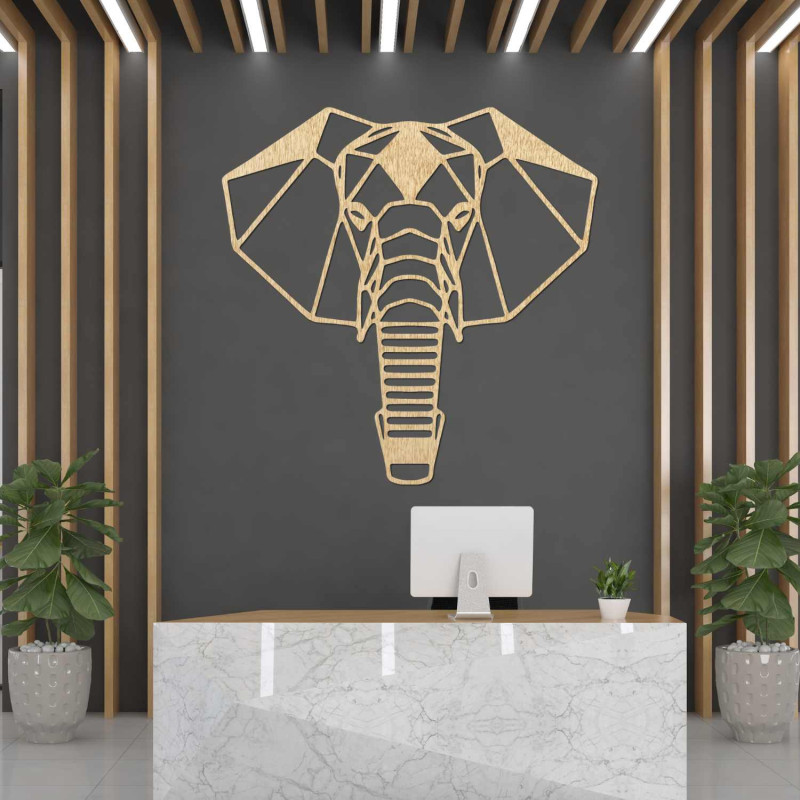 Decorațiune murală modernă cu motiv de elefant pentru un interior elegant