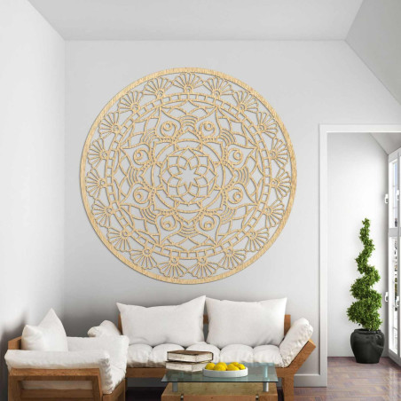 Decorațiune murală elegantă cu mandală și model geometric detaliat