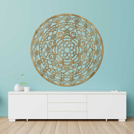 Decorațiune mandală modernă din lemn pentru un interior armonios și elegant