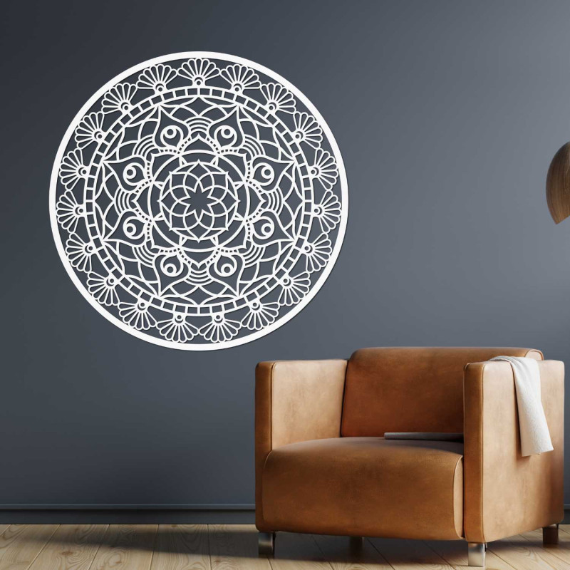 Decorațiune mandală modernă din lemn pentru un interior armonios și elegant
