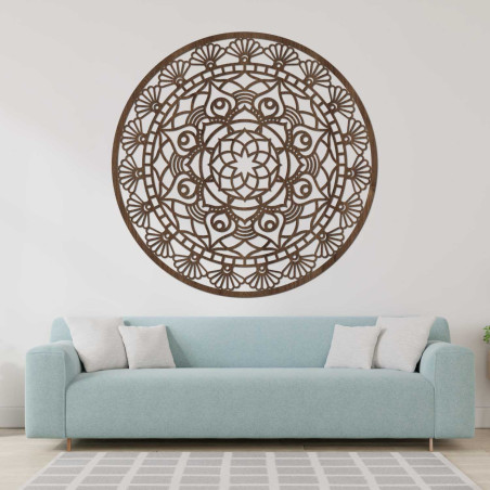 Decorațiune mandală modernă din lemn pentru un interior armonios și elegant