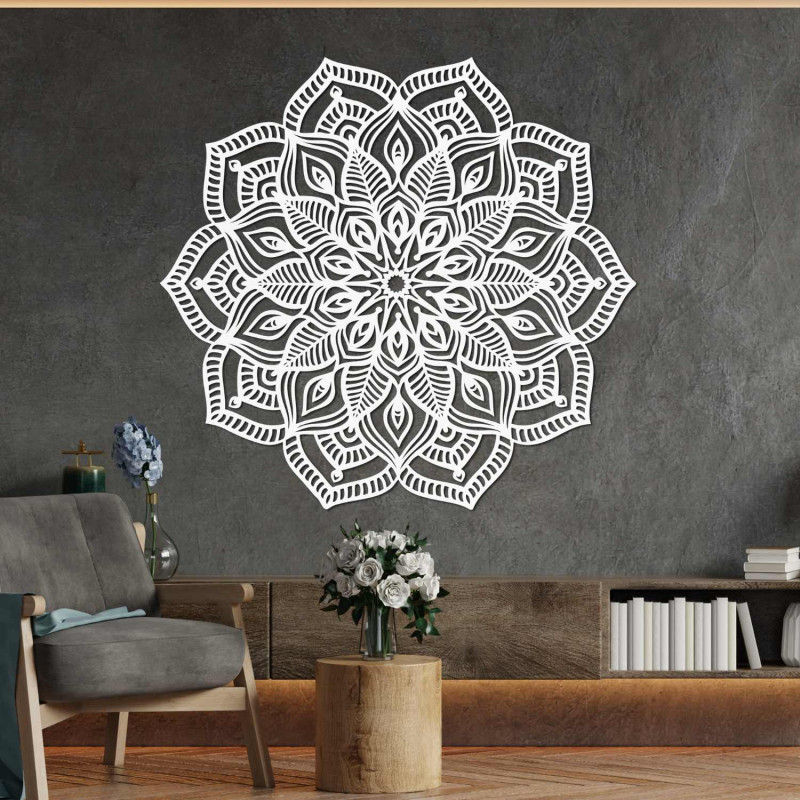 Mandala elegantă din lemn ca decor de perete plin de armonie și pace