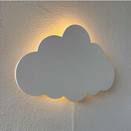 Lumină decorativă LED montată pe perete, un nor din lemn ca lumină de noapte modernă pentru camera unui copil