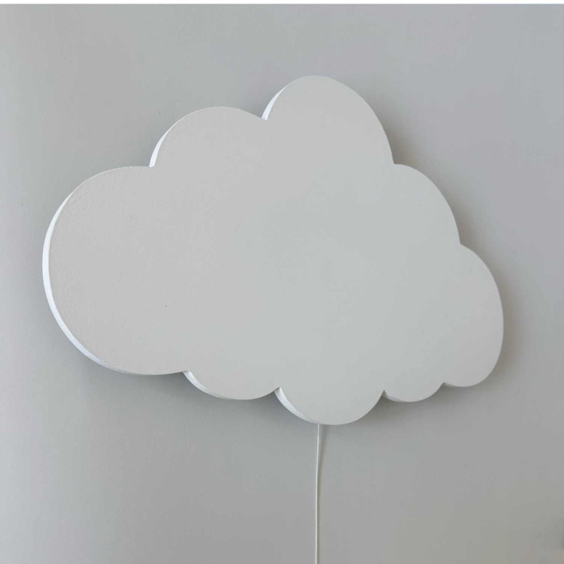 Lumină decorativă LED montată pe perete, un nor din lemn ca lumină de noapte modernă pentru camera unui copil