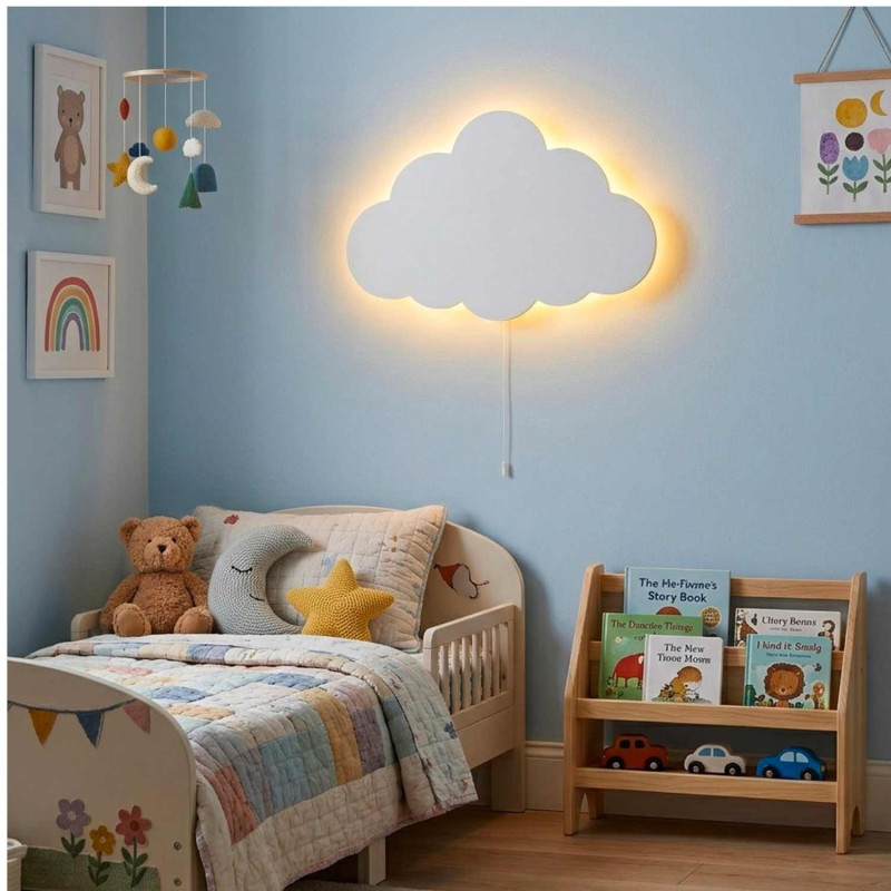 Lampă de perete LED Cloud cu lumină albă caldă pentru camera copiilor
