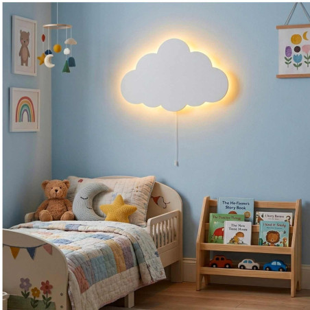 Lampă de perete LED Cloud cu lumină albă caldă pentru camera copiilor