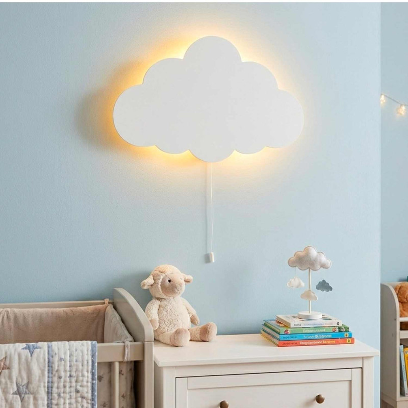 Lampă de perete LED Cloud cu lumină albă caldă pentru camera copiilor