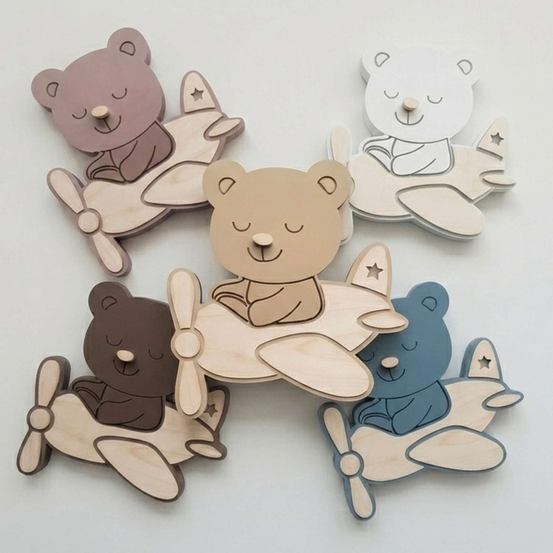 Lampă decorativă LED Teddy Bear Pilot, potrivită pentru camere de copii, camere de joacă și dormitoare