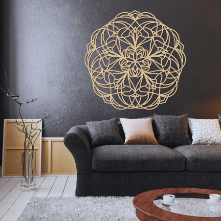 Mandala elegantă din lemn ca decor de perete stilat