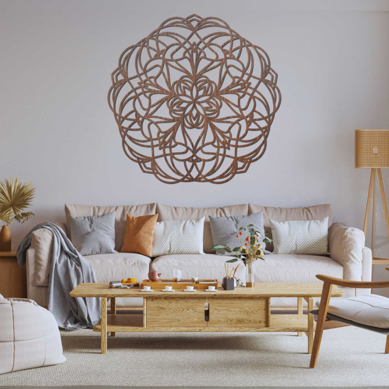 Mandala din lemn sculptată cu laser pentru o casă armonioasă