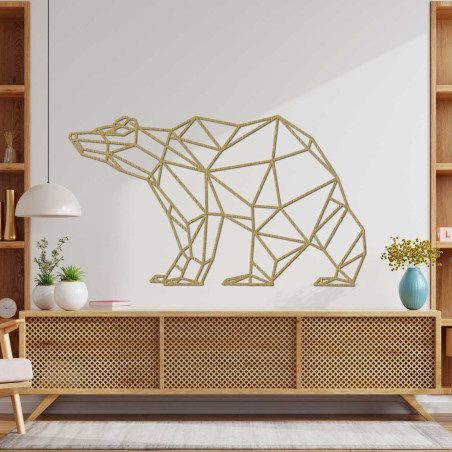 Ursuleț decorativ modern din lemn în stil geometric