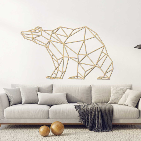Ursuleț decorativ modern din lemn în stil geometric