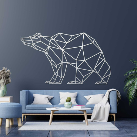 Ursuleț decorativ modern din lemn în stil geometric