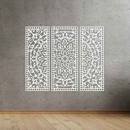 Decorațiune murală mandală din lemn, din mai multe piese | ORNATA