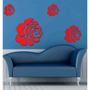 3D perete autocolant - Trandafir rosu
