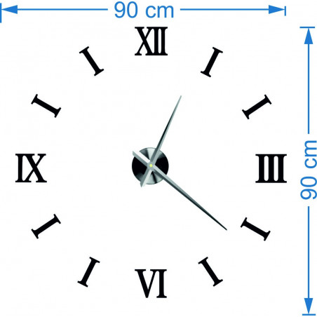 Dimensiuni de perete autocolant ceas, desing ceas de perete