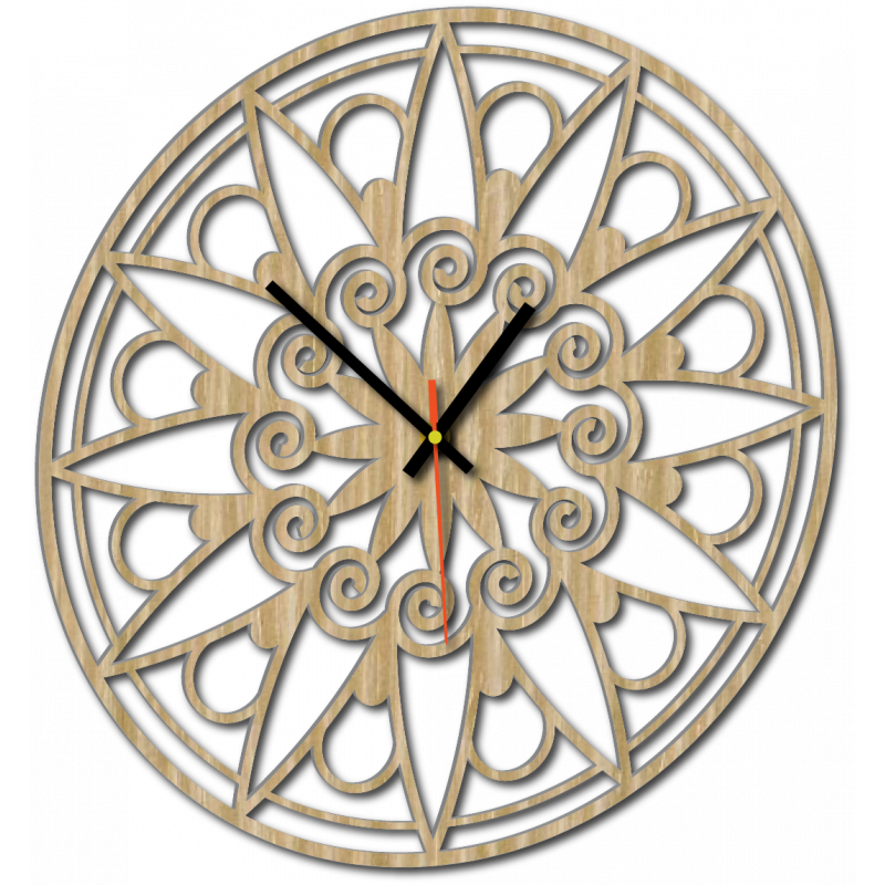 Ceas de perete modern, Ceas de perete ca cadou, Ceas 3D Mandala.
