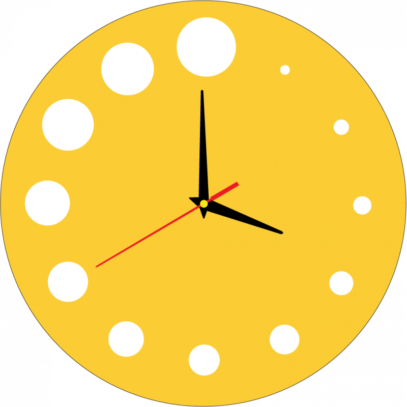 Ceas de perete modern din plastic. Producție proprie, X-momo