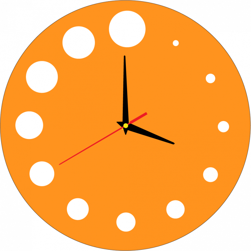 Ceas de perete modern din plastic. Producție proprie, X-momo