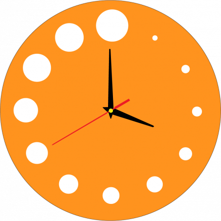 Ceas de perete modern realizat din plastic. Producție proprie, X-momo