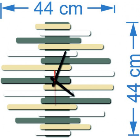 Dimensiuni ale ceasurilor de perete din plastic. Ceas trendy ca o imagine.