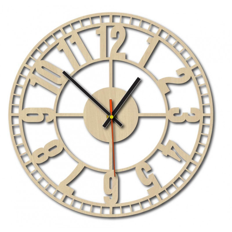 Ceas de perete modern, ceas de perete din lemn, placaj