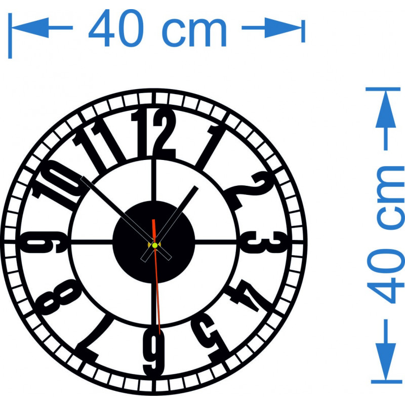 Dimensiuni de ceas de perete din lemn, ceas de perete Vintage, decor retro