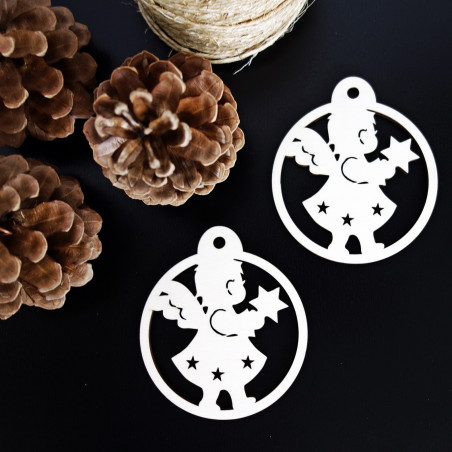 Decorațiuni de Crăciun din lemn, dimensiune: 79x90 mm