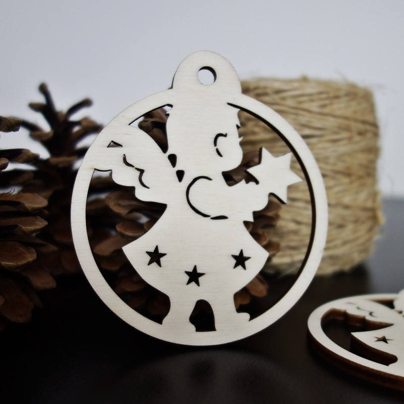 Decorațiuni de Crăciun din lemn, dimensiune: 79x90 mm