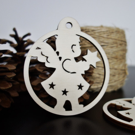 Decorațiuni de Crăciun din lemn, dimensiune: 79x90 mm