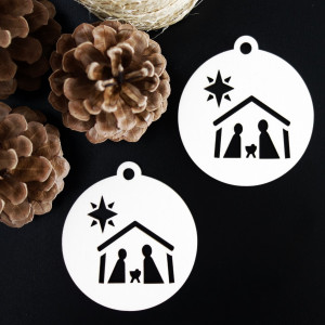Ornament ornament pentru pomul de Crăciun - Betleem, dimensiune: 79x90 mm