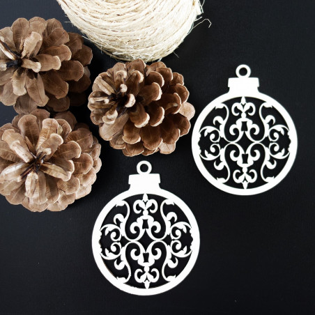 Glob de Crăciun din lemn, dimensiune: 79x90 mm