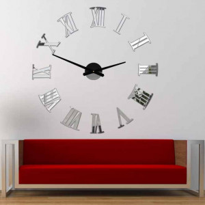 Ceas de perete adeziv Roman plexiglas 2D 2