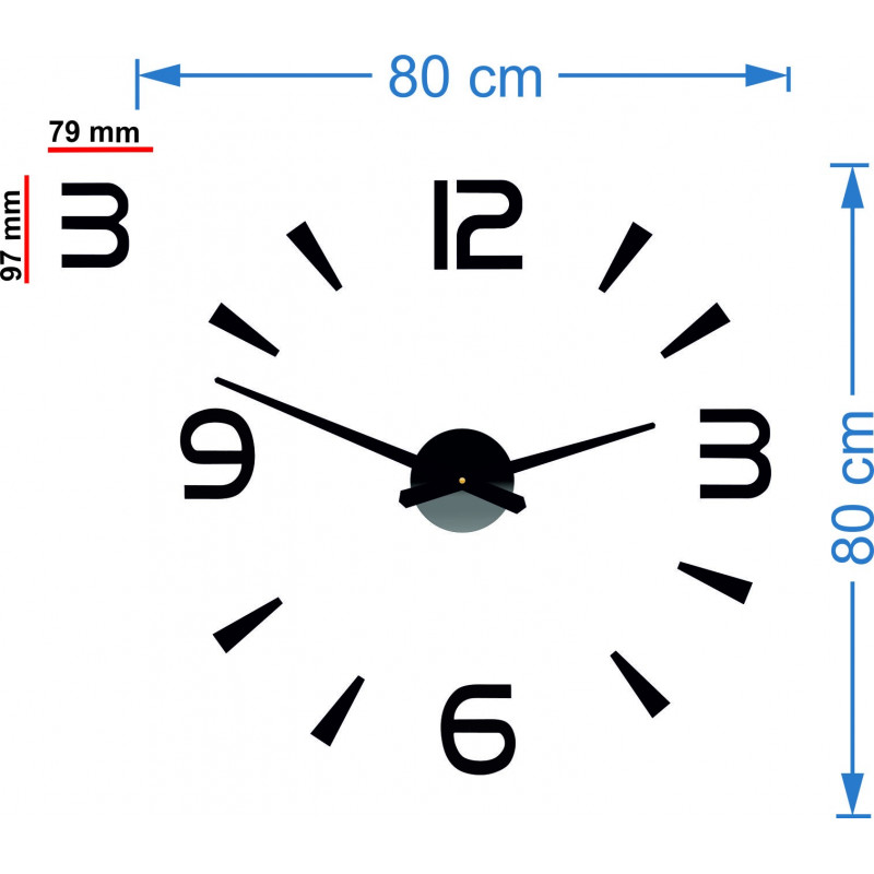 Adeziv pentru ceas de perete modern, din plexiglas 2D Stor
