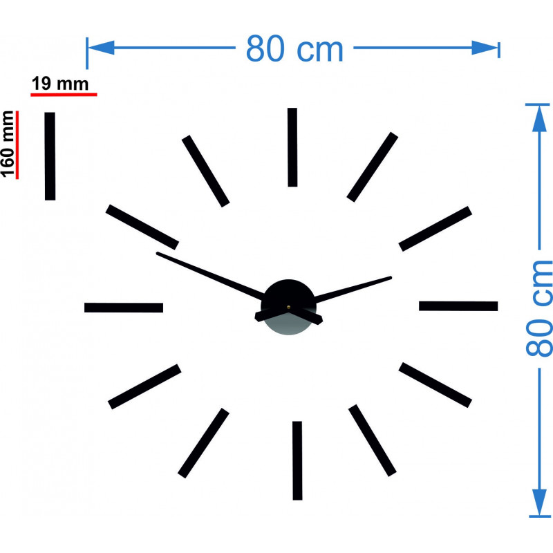 Ceas de perete modern din plexiglas 2D MIRROR
