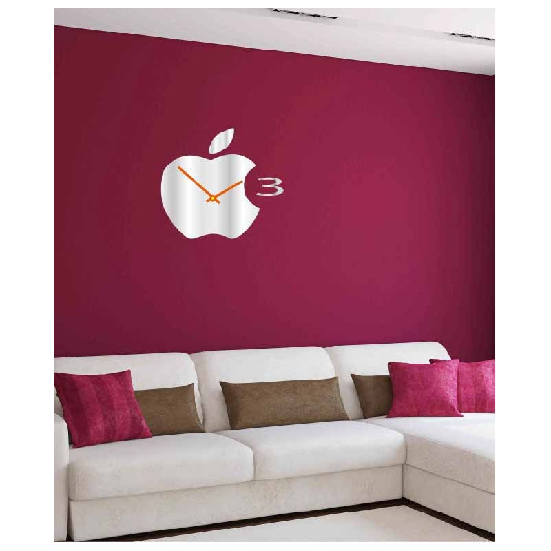 Ceas de perete din plastic în bucătărie APPLE, 35x35 cm