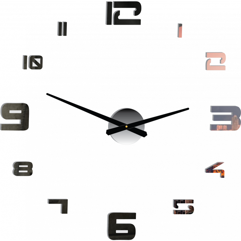 Ceas de perete adeziv plexi mare DIY STRONGO