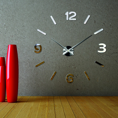 Ceas de perete mare cu oglindă 3D din spumă PMMA, realizat manual