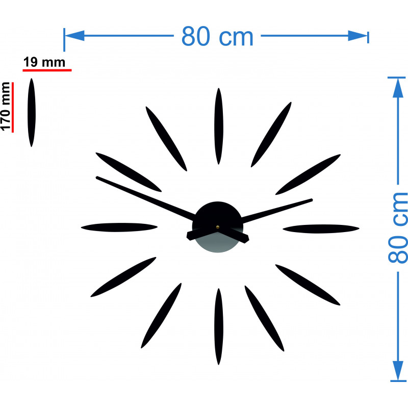 Ceas de perete Sticky raze de soare