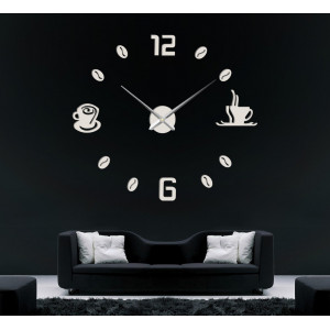 Ceas de perete mare adeziv COFFE PLEXI 2