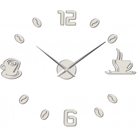 Ceas de perete mare adeziv COFFE PLEXI