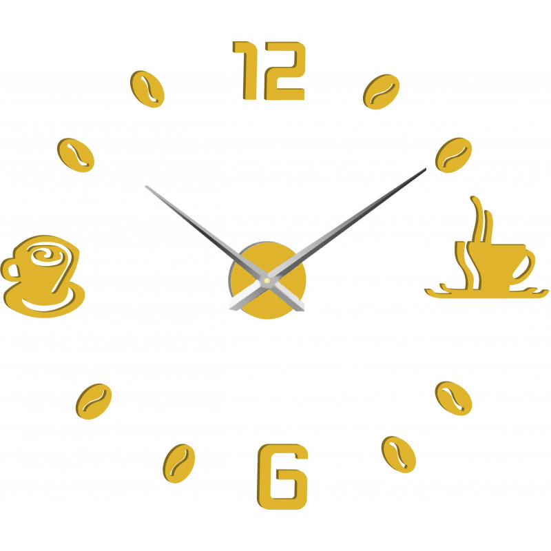 Ceas de perete mare adeziv COFFE PLEXI